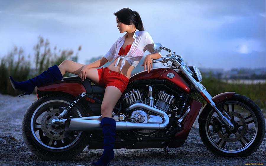 Beautiful girls and motorcycles in Samarinda